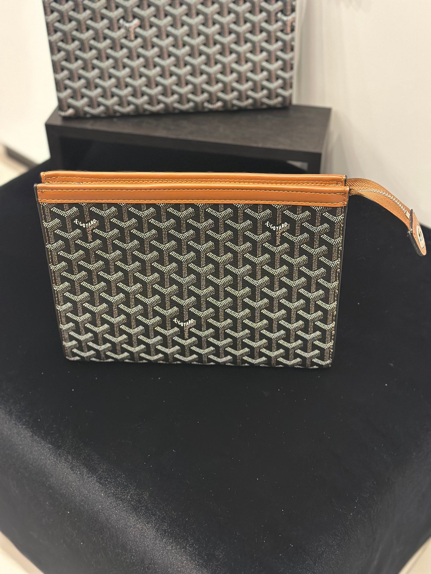 Goyard toiletry pouch brown