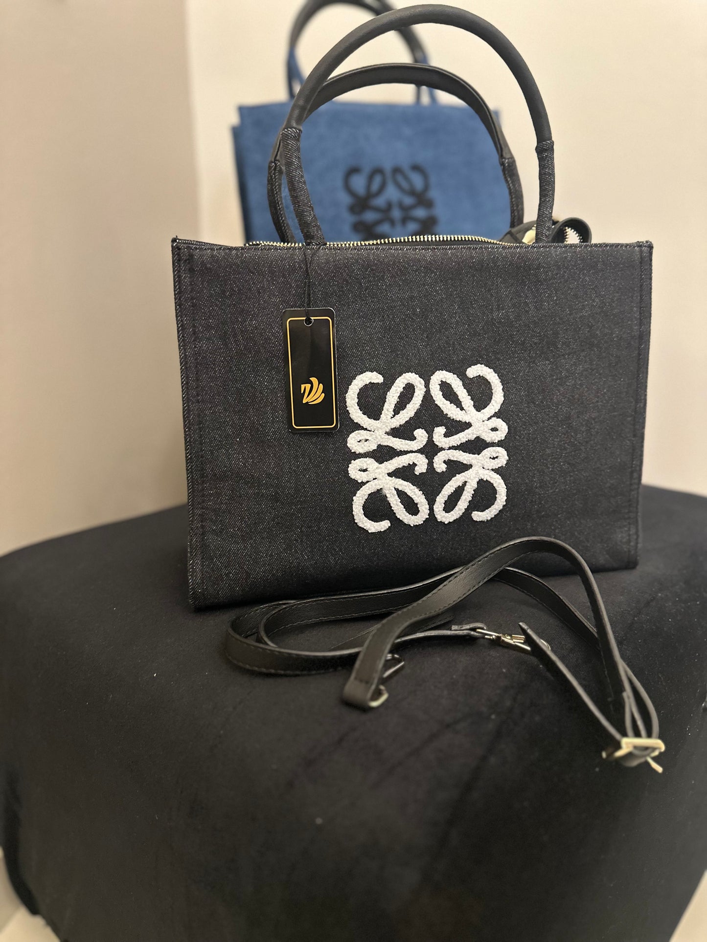 Loewe Anagram Tote Bag Black jean