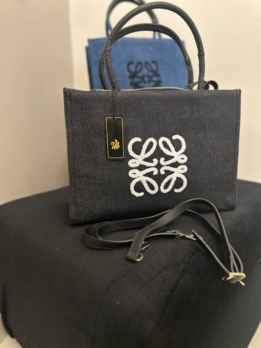 Loewe Anagram Tote Bag Black jean
