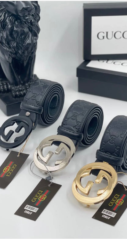Gucci belt black silver monogram