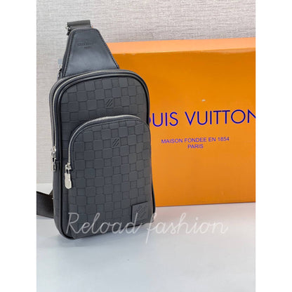 Τσαντάκι lv slingbag total black damier