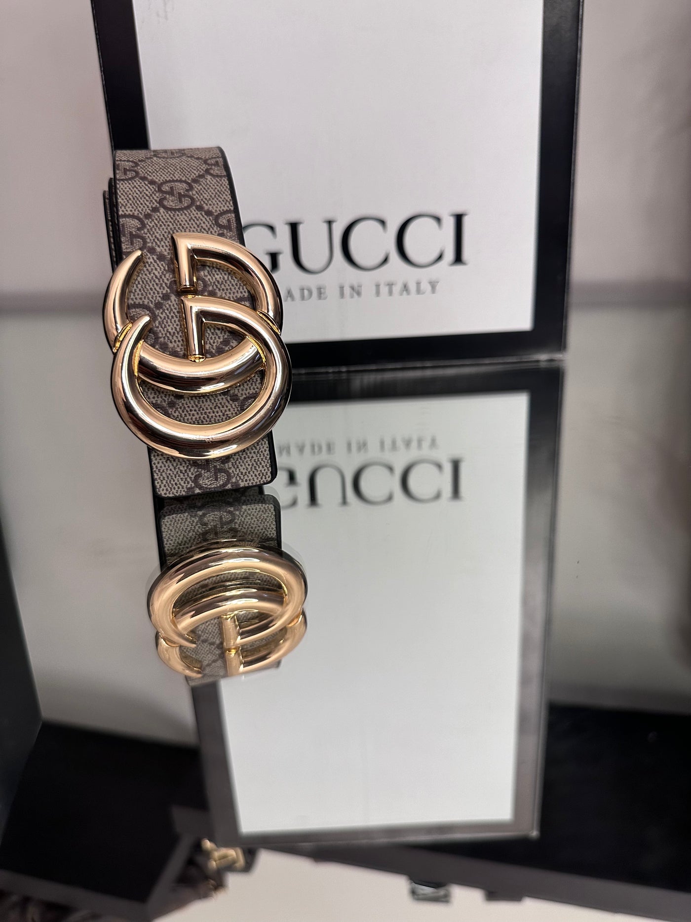 ΖΩΝΗ GUCCI ΜΠΕΖ ΧΡΥΣΟ