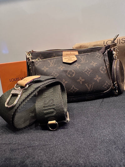 Lv multi pochette green strap