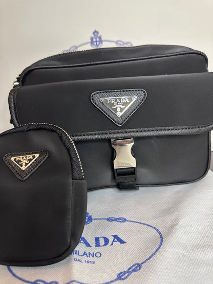 Prada trio bag black