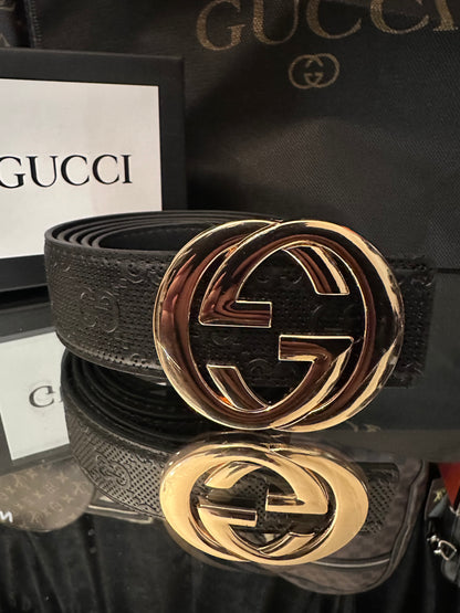 Gucci belt monogram gold