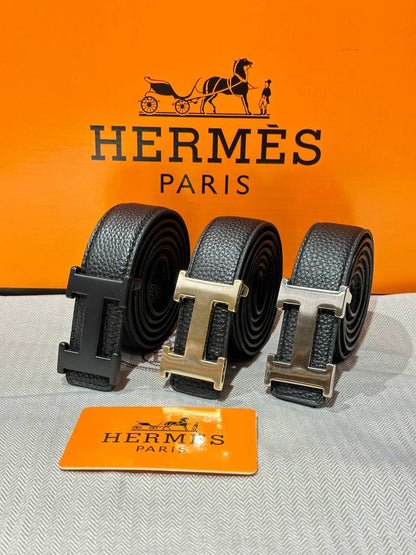 Ζώνη hermes μαύρη χρυσή αγκράφα